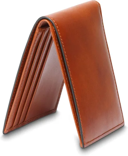 Miniatura 5 de Bosca Billetera de cuero italiano antiguo para hombre, billetera plegable de seguridad RFID completa para hombres, 6 ranuras para tarjetas, cuero