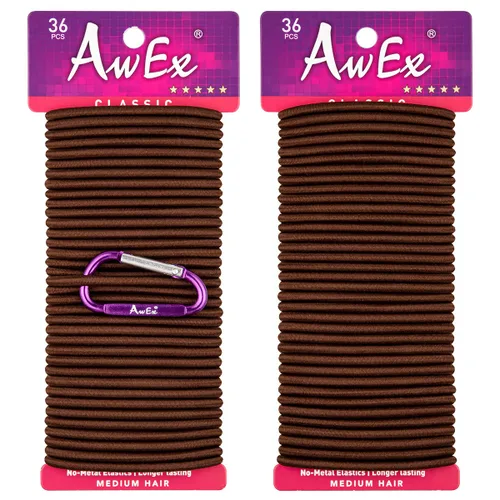 Miniatura 10 de AwEx Bandas negras para cabello fino, 0.12 pulgadas (0.118 in) de grosor, 5.5 pulgadas (5.512 in), lazos para el cabello de bucle regular, sin