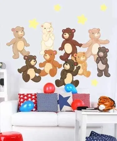 Miniatura 4 de Juego de adhesivos de pared de oso de peluche