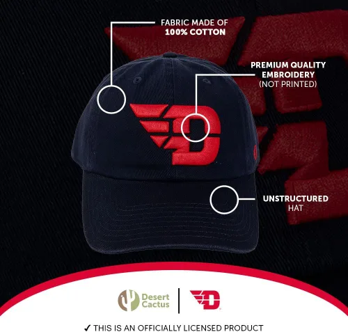 Miniatura 4 de Desert Cactus University of Dayton Baseball Hat Flyers UD Brimmed Embroidered Hats Cap Adjustable Cloth Strap Adult