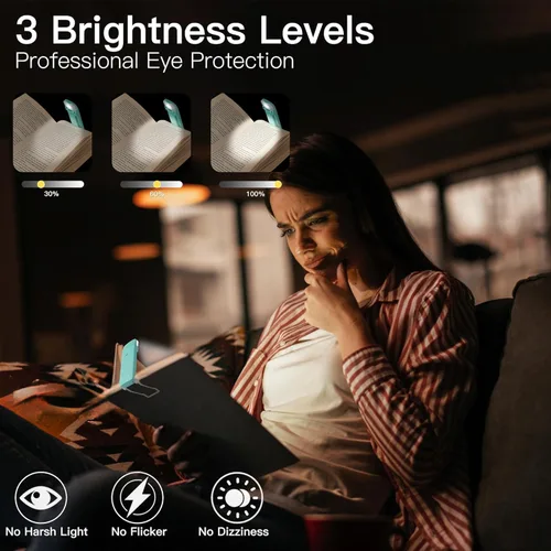 Miniatura 3 de KunHe Paquete de 30 luces de libro recargables por USB a granel para leer por la noche en la cama, luces de lectura LED a granel con clip para niños