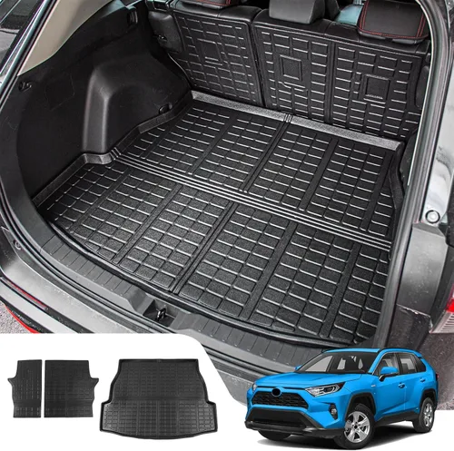 Forro de carga compatible con 2019-2024 2025 Toyota Rav4, tapete para maletero, forro de carga TPE para todo tipo de clima, protector de asiento