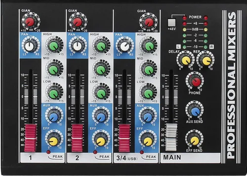 Miniatura 7 de Boytone. Mezclador de audio profesional Placa de sonido Sistema de consola Interfaz de 4 canales USB digital Bluetooth Digital MP3 Entrada
