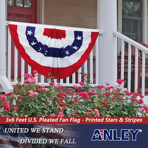 Miniatura 3 de Anley Bandera de abanico plisada de Estados Unidos, 3 x 6 pies, banderas patrióticas de Estados Unidos, estrellas y rayas patrióticas, color nítido