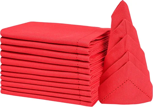 Miniatura 10 de Juego de 12 servilletas de tela con vainica, servilletas de tela, servilletas de algodón lavables, servilletas de algodón lavables, servilletas