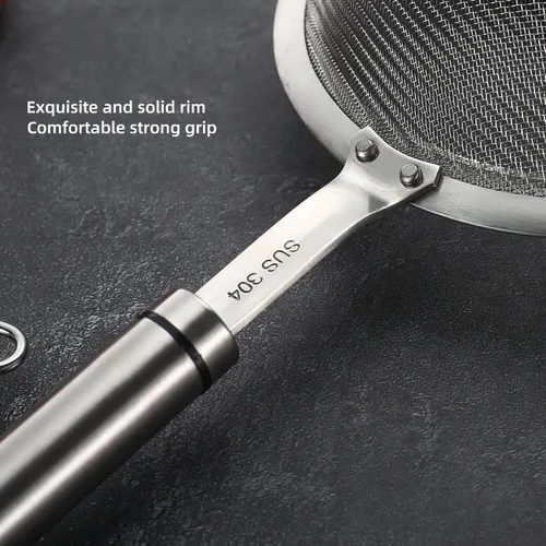Miniatura 4 de Coladores de malla fina de acero inoxidable 304 de 3.35 pulgadas para cocina, colador con asa, tamices de metal para alimentos, arroz, aceite