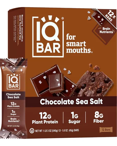 Miniatura 36 de IQBAR - Barras de proteínas para el cerebro y el cuerpo a base de plantas - Banana y nuez - 24 unidades - Keto, veganas, bajas en carbohidratos
