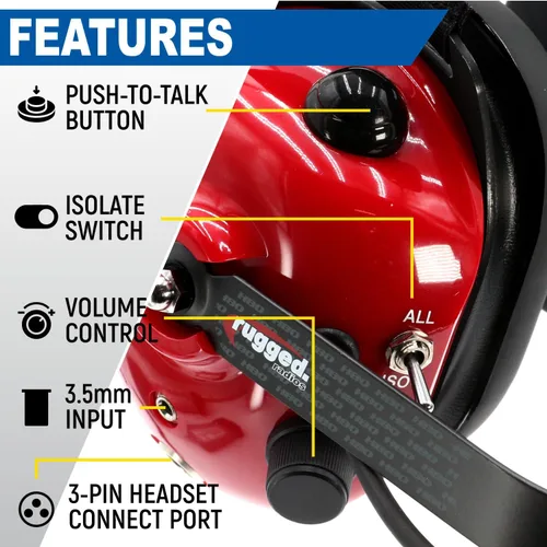 Miniatura 4 de Rugged Radios Solo NASCAR Linkable Behind The Head Headset para radios de carreras de fanáticos de carreras Comunicaciones electrónicas - Se conecta