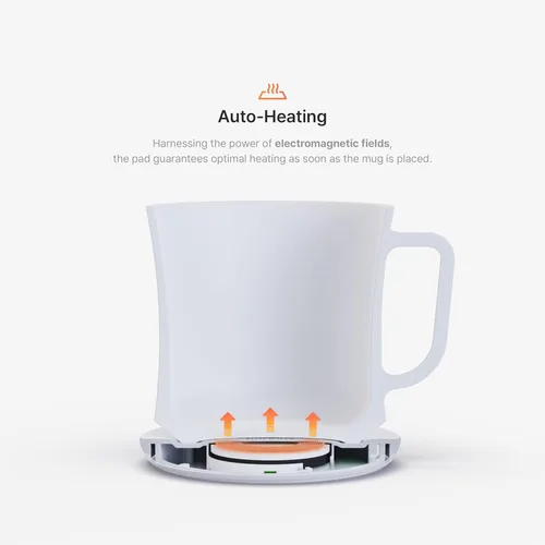 Miniatura 3 de Smug Mug Warmer V2 Taza de control de temperatura premium y base de calefacción Calentamiento inteligente de 131.0 °F (131 °F) 1 año