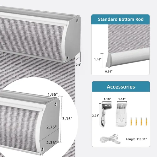 Miniatura 6 de SmartWings Persianas Motorizadas con Filtro de Luz, Compatible con Matter Thread Homekit Z-Wave Alexa Google, Persianas con 70% de Opacidad Safari