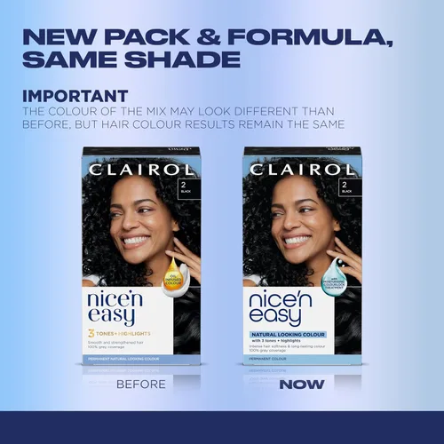 Miniatura 3 de Clairol Nice'n Easy - Tinte permanente para el cabello, color azul negro 2BB, paquete de 1 unidad 2BB Azul Negro