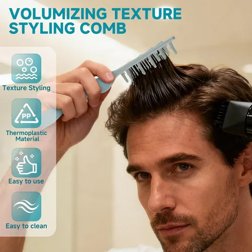 Miniatura 3 de Peine de textura, peine voluminizador de textura esponjosa para hombres y mujeres, herramienta de peinado texturizante de dientes anchos
