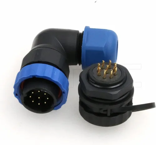 Miniatura 4 de SD20 2 Pin Aviación Conector Ángulo Recto 25A 380V Automotriz Plástico IP68 Enchufe Impermeable Enchufe Macho Hembra Eléctrico Montaje Posterior