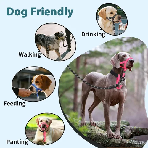 Miniatura 7 de BARKLESS Collar resistente sin tirones para perros medianos y grandes, suave y reflectante con enlace de seguridad, correa de bozal de entrenamiento