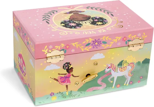 Miniatura 3 de Jewelkeeper Joyero musical para niña con cajón extraíble y bailarina negra, diseño de Little Queen, melodía de lago cisne
