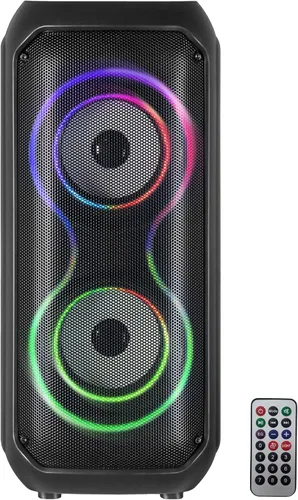 IQ Sound IQ-3404BT - Sistema de altavoces de alta eficiencia de 2 x 4 pulgadas, Bluetooth habilitado con TWS, luces LED coloridas, entradas
