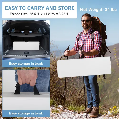 Miniatura 5 de Bancos plegables de plástico de 6 pies, paquete de 2, banco portátil para exteriores con asa y cerradura para picnic, camping, comedor, fútbol