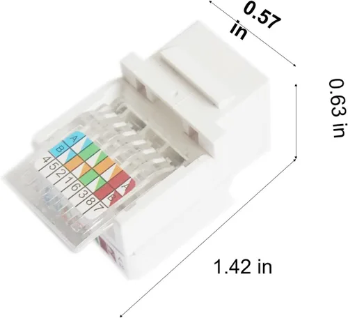 Miniatura 5 de 10 unids CAT6 RJ45 Cat 6 90 grados Punch Free Socket Módulo Conector Acoplador de red Ethernet Jack Keystone Jack RJ45 Módulo Ethernet CAT6