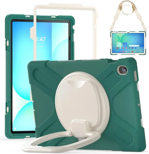 Miniatura 147 de 360 Rotation Case for Galaxy Tab ActivePro/Tab Active4 Pro/Active 5 Pro 10.1" Sturdy Cover Rotate Ring Stand Shoulder Carrying Strap Hand Strap