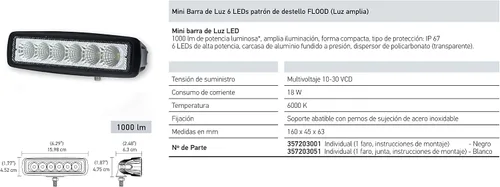 Miniatura 10 de Hella - mini barra de luz LED, modelo 357203001 Value (6 focos LED)