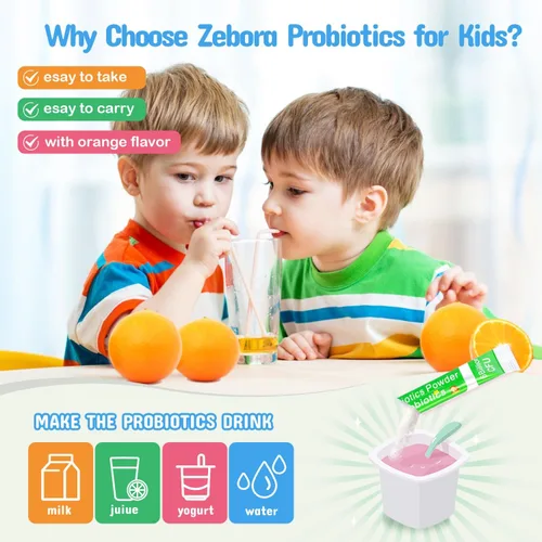 Miniatura 3 de Probióticos y prebióticos para niños en polvo a partir de 3 años, apoyo al sistema digestivo e inmunológico para niños con fuente natural, promueve