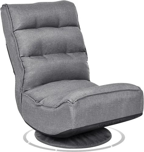 Miniatura 10 de Giantex - Silla gamer giratoria de 360 grados, silla plegable ajustable con 6 posiciones, soporte de resorte de hasta 136 kg, respaldo acolchado
