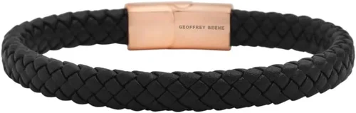Miniatura 8 de Geoffrey Beene - Pulsera trenzada de cuero auténtico para hombre, con cierre de acero inoxidable