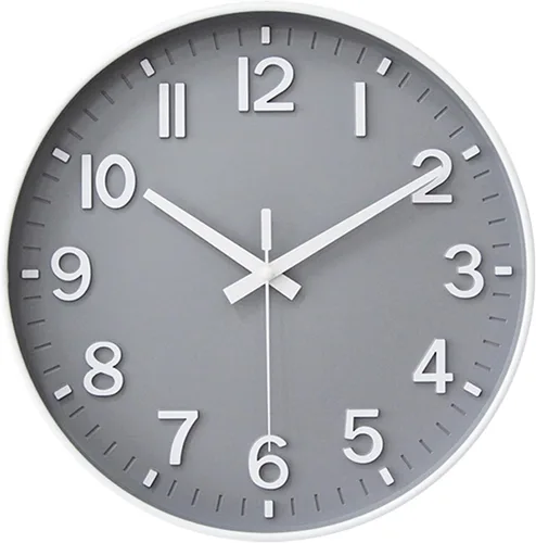 Miniatura 18 de HZDHCLH Reloj de pared con pilas, reloj de pared naranja, reloj de pared de 8 pulgadas, silencioso, sin tictac, números 3D modernos para cocina