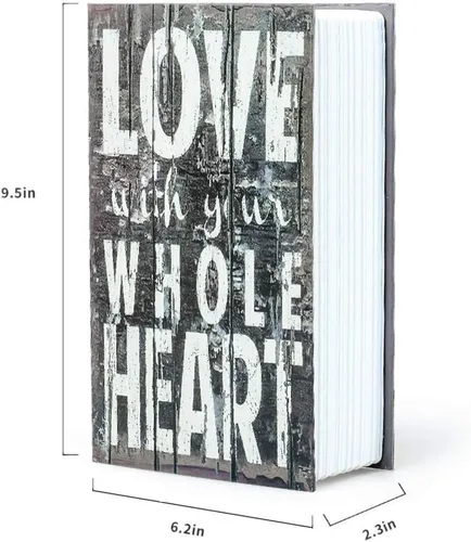 Miniatura 5 de Caja de almacenamiento segura con libro de diversión, código de estilo de amor, 9.5 x 6 x 2.2 pulgadas Caja fuerte secreta del diccionario