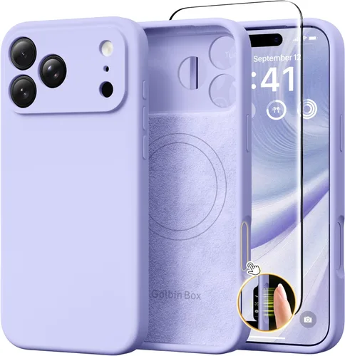 Miniatura 161 de GolbinBox Funda magnética para iPhone 17, compatible con MagSafe, cubierta de silicona integrada para control de cámara, funda de silicona líquida a