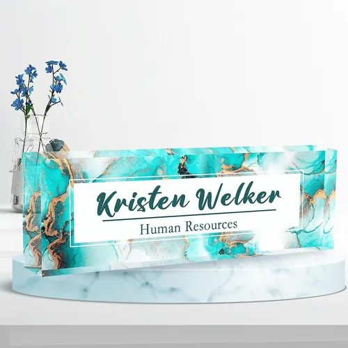 Miniatura 11 de Placa de nombre de escritorio personalizada, placa de identificación acrílica personalizada para decoración de escritorios, regalos de Al profesor