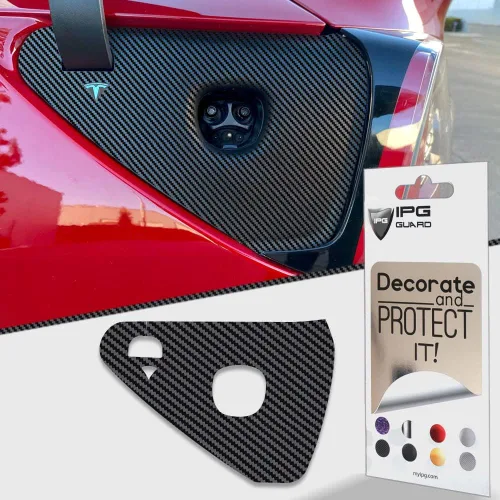 Miniatura 8 de IPG para Tesla - Calcomanías adhesivas de envoltura de puerto de carga, emblema para bricolaje, personaliza el modelo 3-Y (rosa)