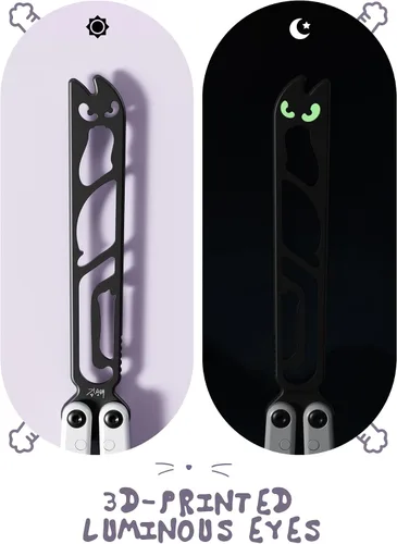 Miniatura 7 de Nabalis x Seongbae — Cuchillo de mariposa Balisong Cat Trainer, diseño de canal, recubierto de teflón, aluminio 7075, ligero, equilibrado y divertido