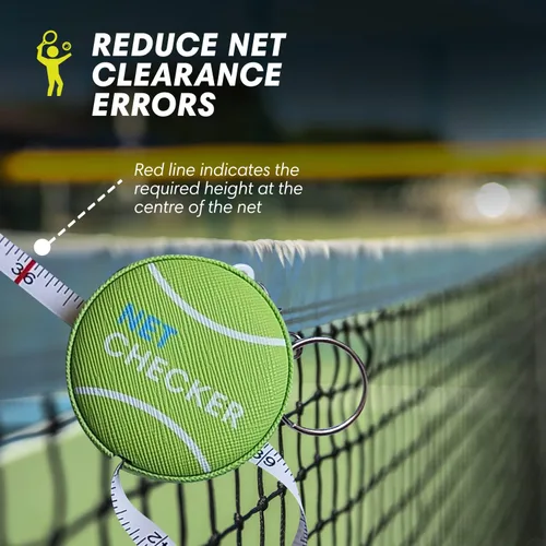 Miniatura 6 de Scoring Right Net Checker - Cinta métrica de altura de red para tenis y llavero Verde