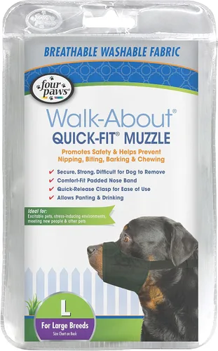 Miniatura 9 de Four Paws Walk-About - Bozal ajustable para perros medianos, de ajuste rápido, lavable y transpirable, color negro, 1 unidad
