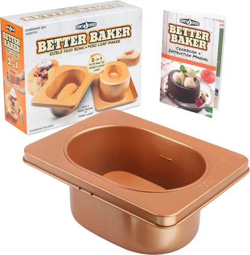 Miniatura 2 de SCS Direct Cook's Choice Better Baker - Tazón de postre comestible 2 en 1 y mini panificadora con libro de recetas de recetas - Molde para hornear