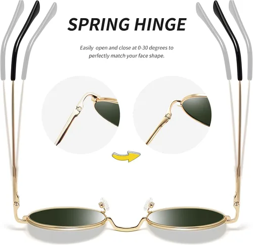 Miniatura 4 de Gafas de sol Joopin polarizadas, estilo Lennon, redondas, gafas de sol estilo hippy redondas para mujer y hombre