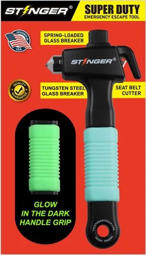 Stinger Super Duty Herramienta de escape de emergencia para automóvil, martillo de seguridad de vehículo de acero al carbono endurecido, 1 pieza