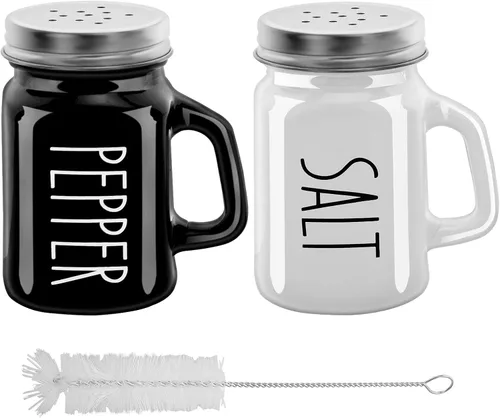 Miniatura 19 de 2 botellas de vidrio para especias de 4 onzas, saleros, botellas de especias para el hogar, salero y pimentero, tarro de condimentos multiusos