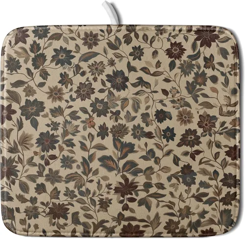 Miniatura 45 de Giwawa Tapete de Secado de Platos Retro Silueta de Cabaña del Bosque de Ciervos para Encimera 18 x 24 pulgadas Otoño Cielo Azul Nube Dibujos