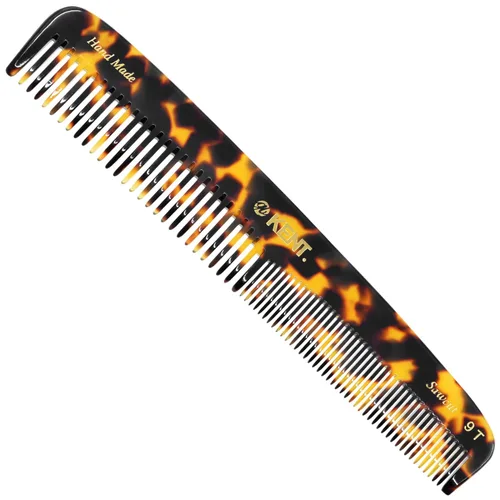 Kent 9T - Peine desenredante de dientes finos y anchos – Peine de vestir grande hecho a mano y corte de sierra, peine de pelo húmedo para mujeres,
