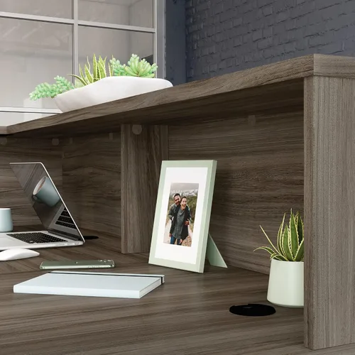 Miniatura 10 de OfficeWorks by Sauder Affirm estación de recepción, largo: 70.87'' x ancho: 70.87'' x H: 13.58'', Hudson Elm