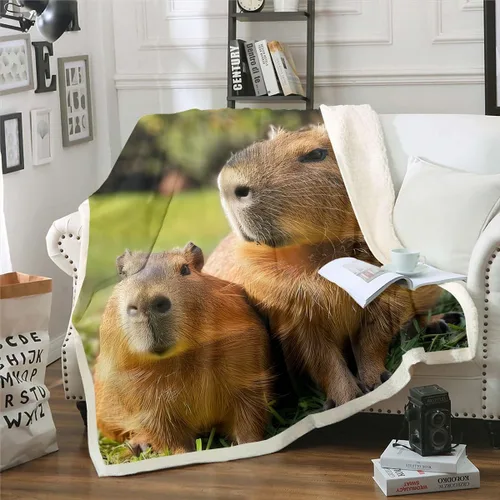Miniatura 14 de Erosebridal Funny Capybaras Blanket Capybara Lover Gifts Cute Fleece Blanket for Kids Girls Boys, Capybara Decorations Blankets 40"x50", Kawaii