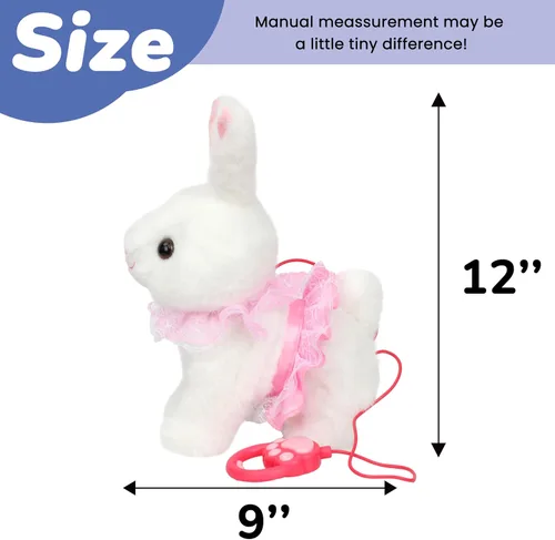 Miniatura 3 de Hopearl Hopping Bunny - Juguete electrónico interactivo de conejo con correa de control remoto para mascotas, repite lo que dijiste, regalos