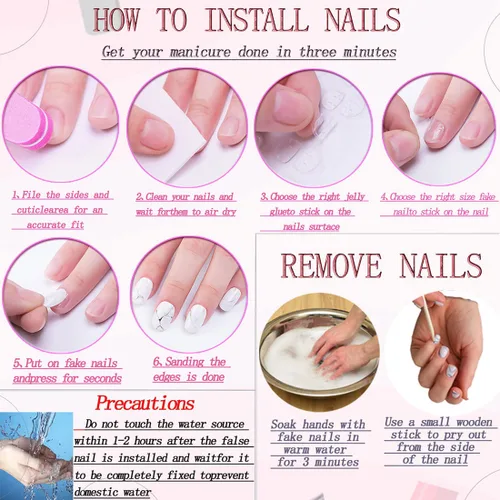 Miniatura 7 de Uñas postizas largas a presión con forma de almendra, uñas postizas acrílicas de color sólido con diseño de espejo de lujo, uñas artificiales