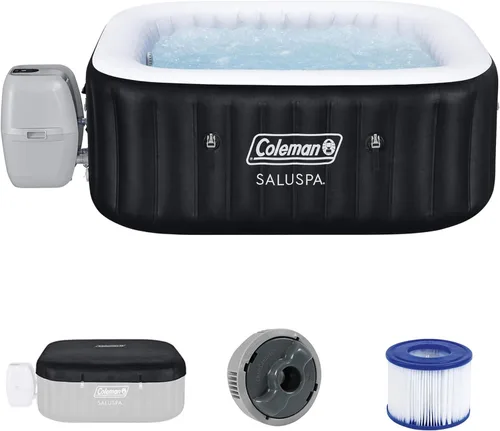 Miniatura 10 de Coleman Hawaii - Bañera de hidromasaje inflable para 4 a 6 personas, spa cuadrado de bajo consumo portátil al aire libre con 140 AirJets, 71 x 28