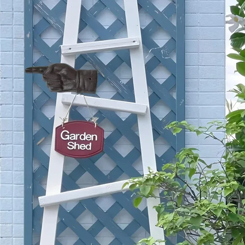 Miniatura 4 de GDYOOSHOW Letrero de dirección de hierro fundido con el dedo derecho vintage, placa de casa para jardín, bar, cafetería, tienda, puerta, puerta