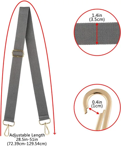 Miniatura 5 de Correa de hombro ancha de repuesto ajustable para cinturón de lona, bolso cruzado