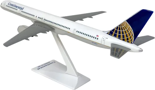 Miniatura 2 de Continental (91-10) Boeing 757-300 Escala 1:200 - Modelo de avión de plástico Snap-Fit - Réplica coleccionable de Continental Airlines Airlines