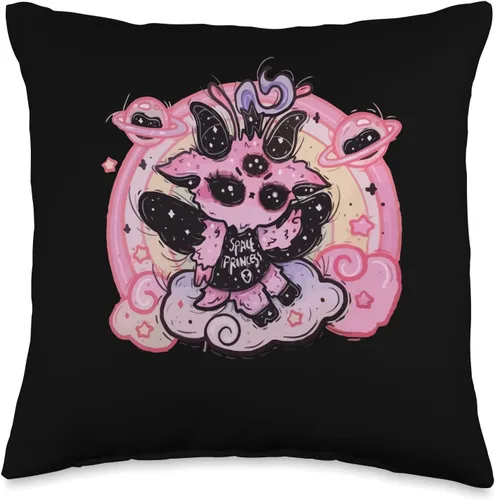 Creepy baby Baphomet Occult art Pastel Goth Devilish Baby Baphomet - Almohada de 16 x 16 pulgadas, multicolor